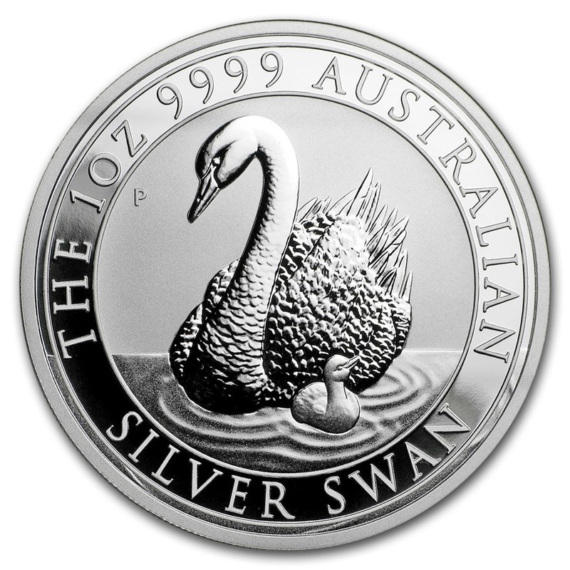 Серебряная монета Австралии «Лебедь» 2018 г.в., 31.1 г чистого серебра (проба 0.9999)