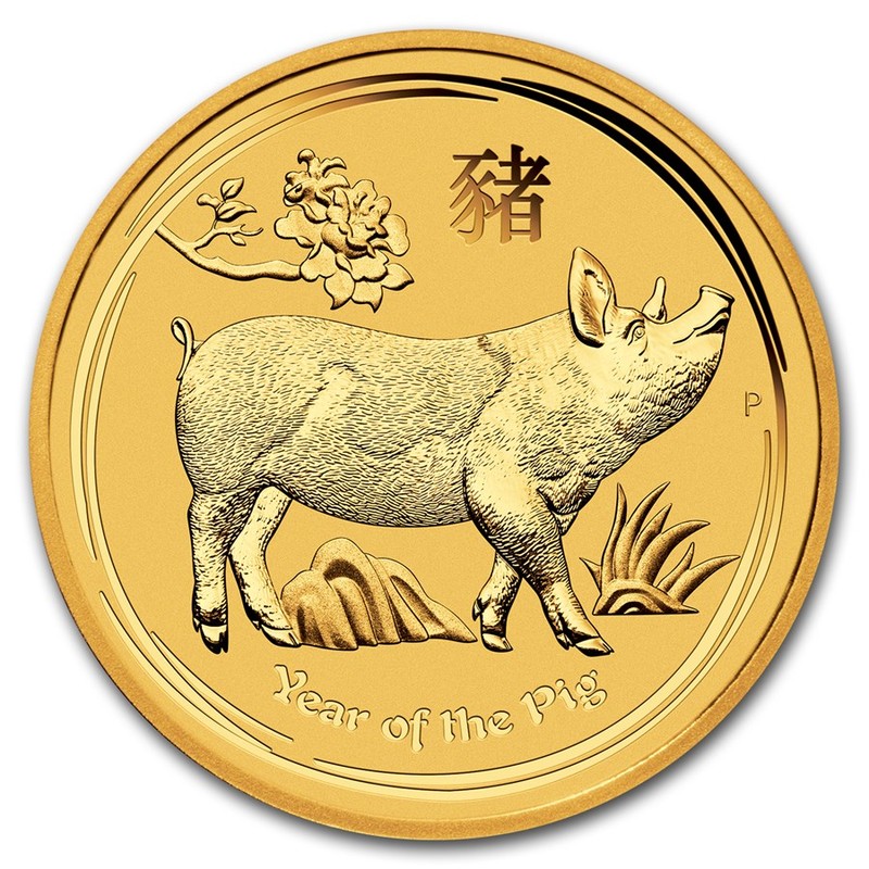 Золотая монета Австралии «Год Свиньи» 2019 г.в., 311  г чистого золота (проба 0.9999)