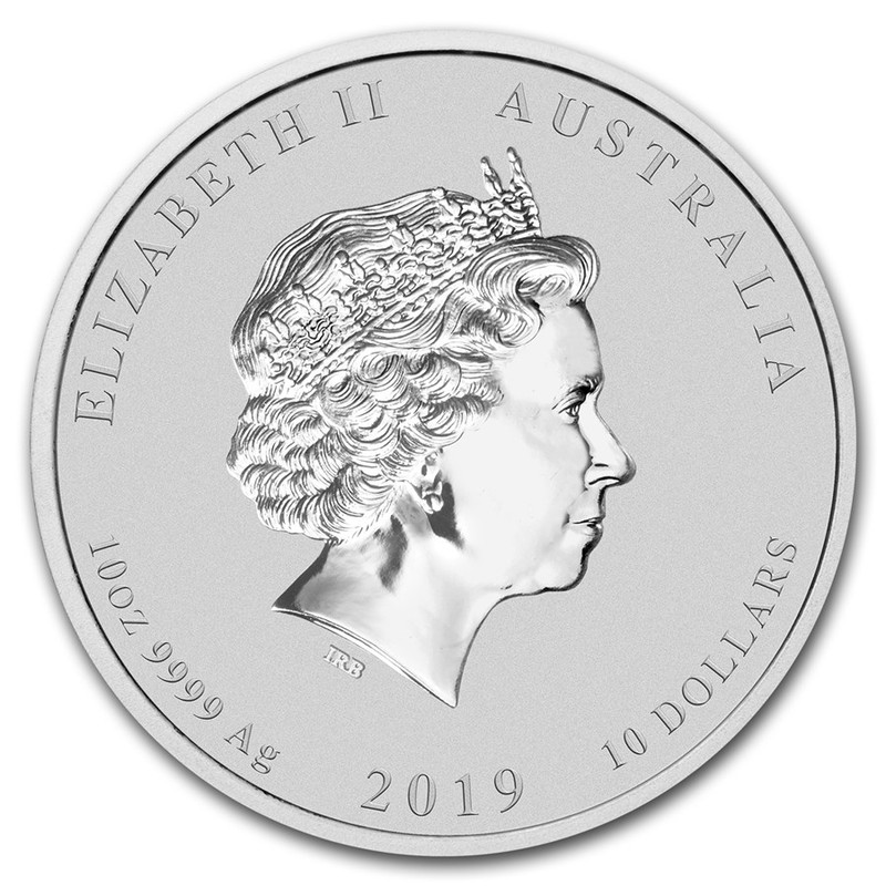 Серебряная монета Австралии "Год Свиньи" 2019 г.в., 311 г чистого серебра (Проба 0,9999)