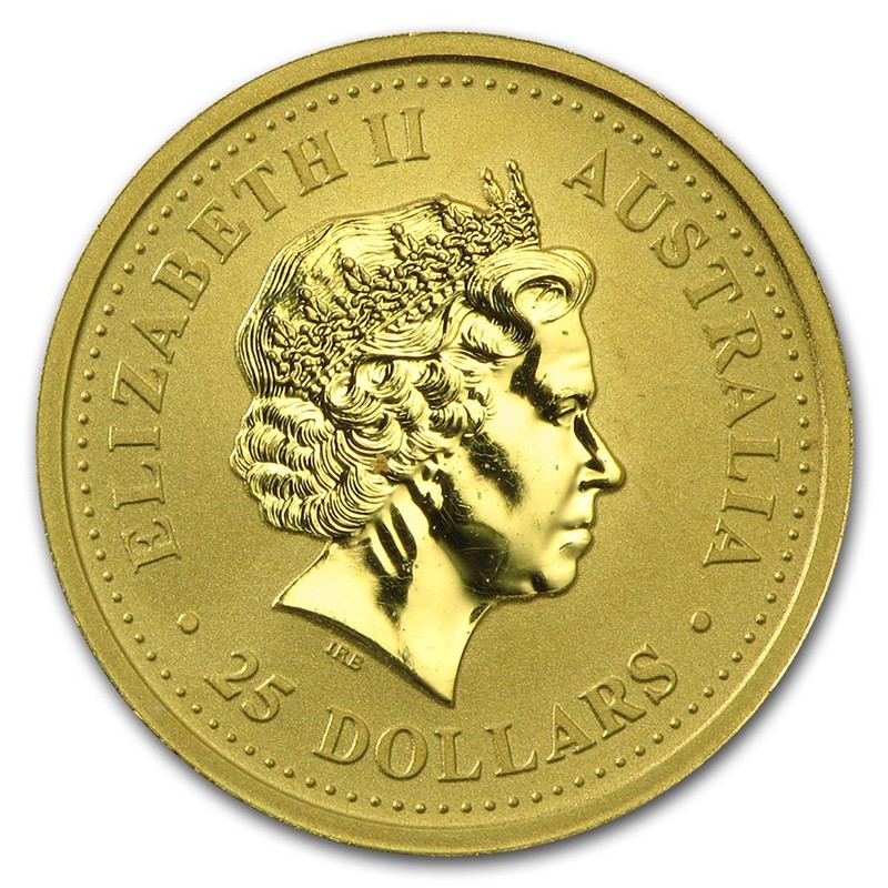 Золотая монета Австралии "Год Петуха" 2005 г.в., 7,78 г чистого золота (Проба 0,9999)