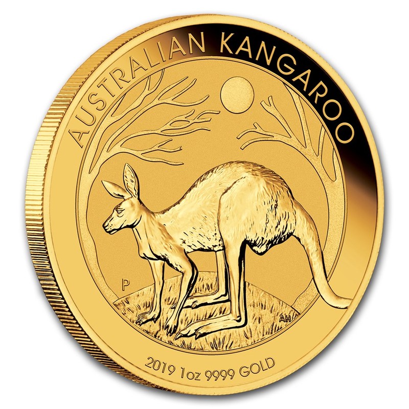 Золотая инвестиционная монета Австралии "Кенгуру" 2019 г.в.,  31,1 г чистого золота (проба 0.9999)