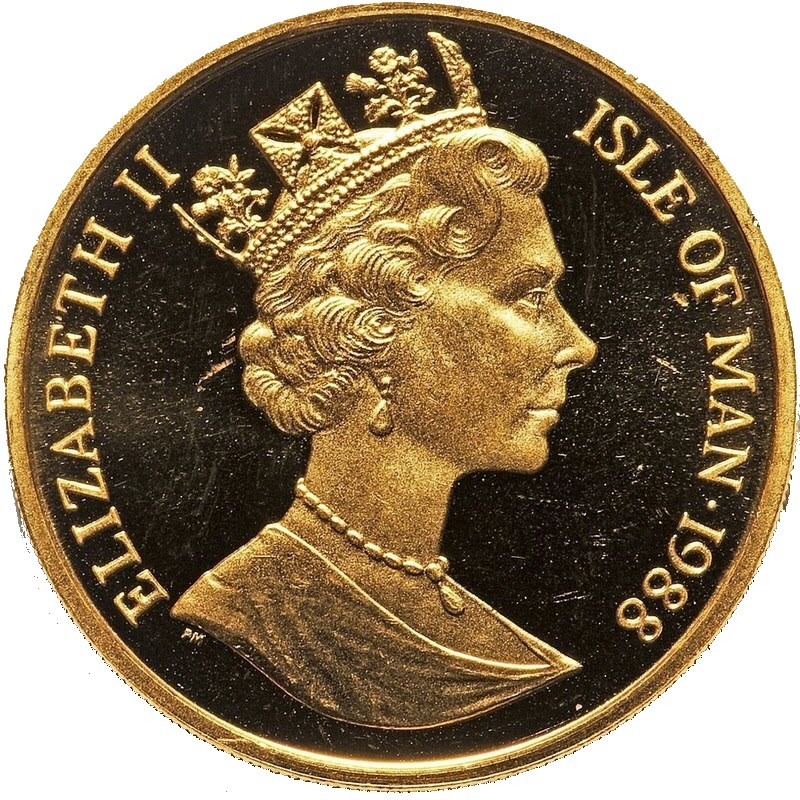 Золотая монета "Кот породы Мэнкс" 1988 г.в., 15,55 г чистого золота (Проба 0,999)