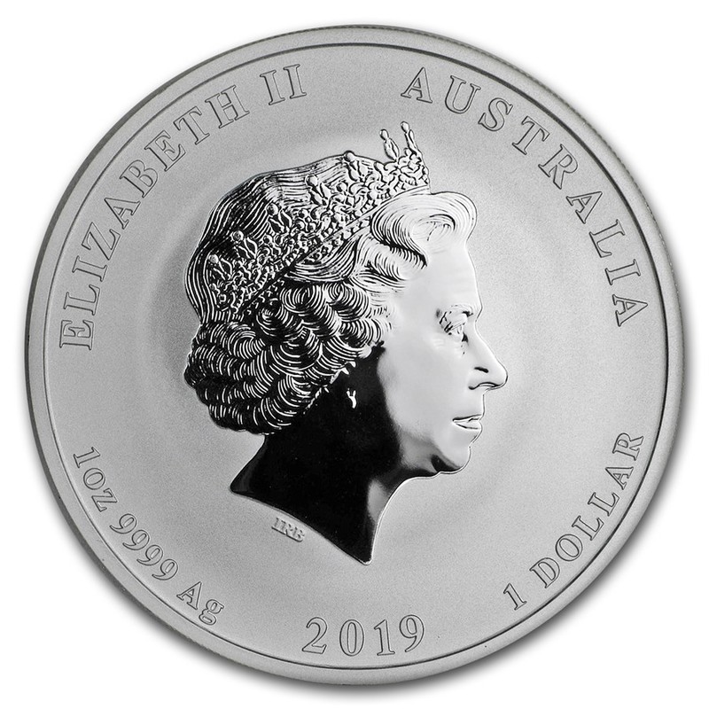 Серебряная монета Австралии "Год Свиньи" 2019 год, 31,1 г чистого серебра (Проба 0,999)