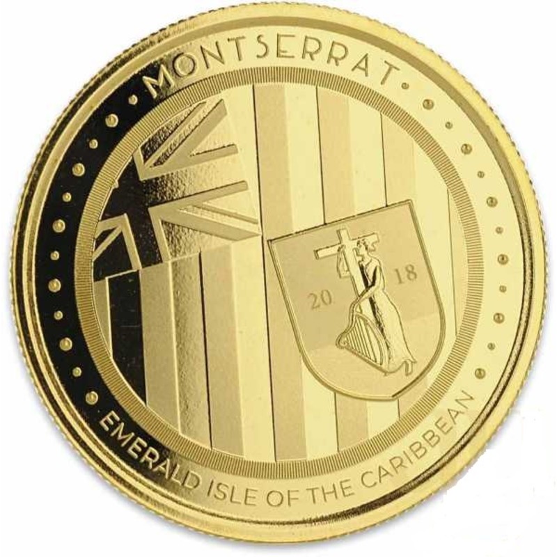 Золотая монета острова Монтсеррат "Монтсеррат - Изумрудный остров Карибов" 2018 г.в., 31,1 г чистого золота (Проба 0,9999)