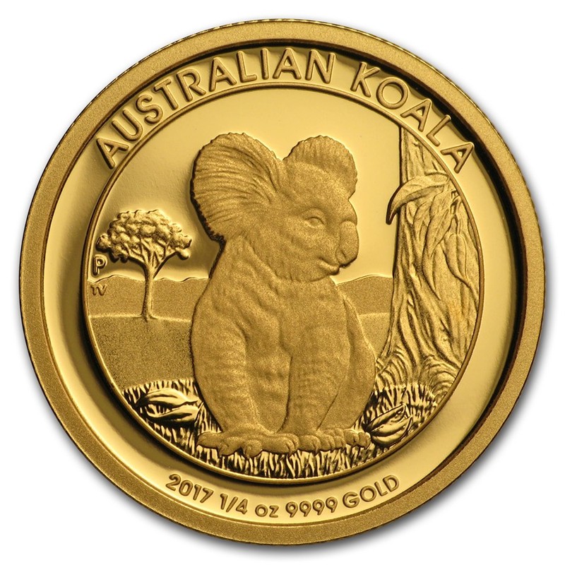 Золотая монета Австралии "Коала" 2017 г.в., 7,78 г чистого золота (проба 0.9999)