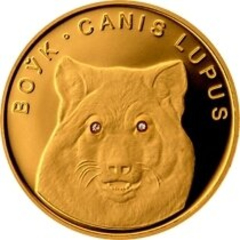 Золотая монета Беларуси "Волк" 2007 г.в., 7.78 г чистого золота (Проба 0,999)