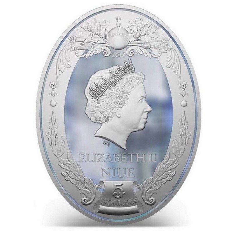 Серебряная монета Ниуэ "Российские императоры: Иван VI" 2014 г.в., 62,2 г чистого серебра (Проба 0,999)
