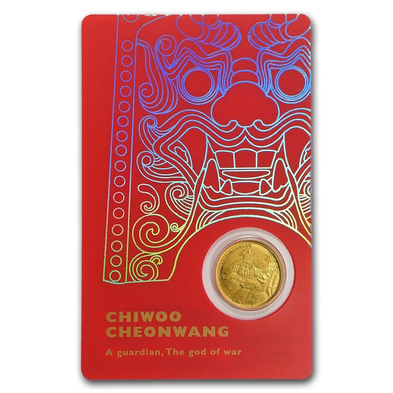 Золотой жетон Южной Кореи «Бог Войны»  2018 г.в., 3,11 г чистого золота (проба 0.999)
