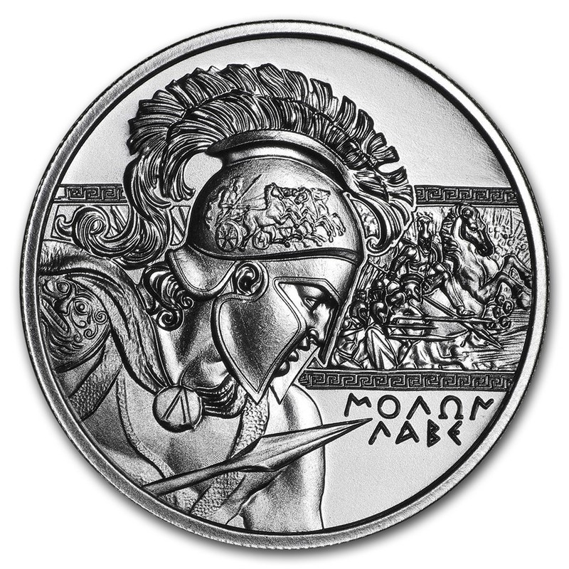 Серебряный жетон США "Молон Лабе", (Тип 1), 31,1 г чистого серебра (Проба 0,999)