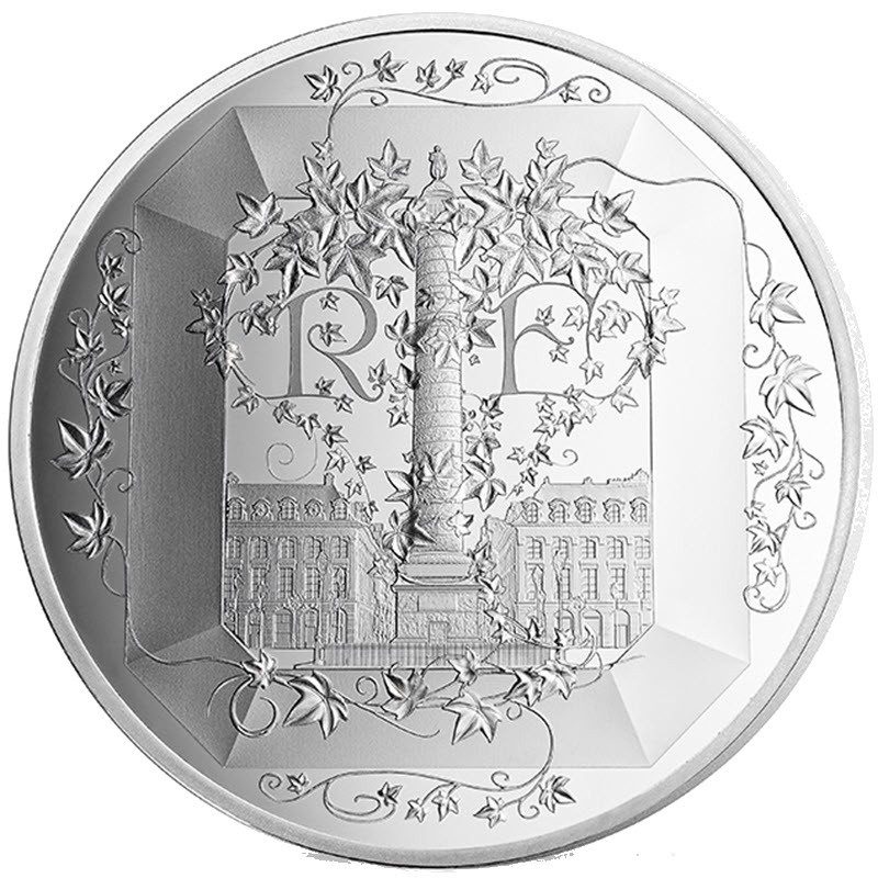 Серебряная монета Франции "Французское превосходство. Бушерон" 2018 г.в., 155.55 г чистого серебра (Проба 0,950)