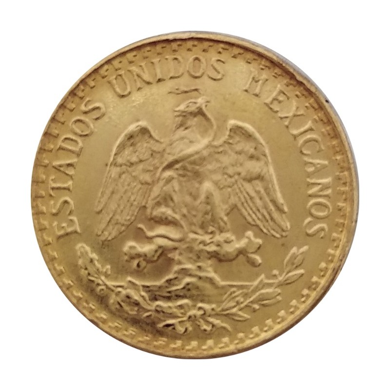 Золотая монета Мексики - 2 Песо, 1,5 гр чистого золота (проба 0,900)