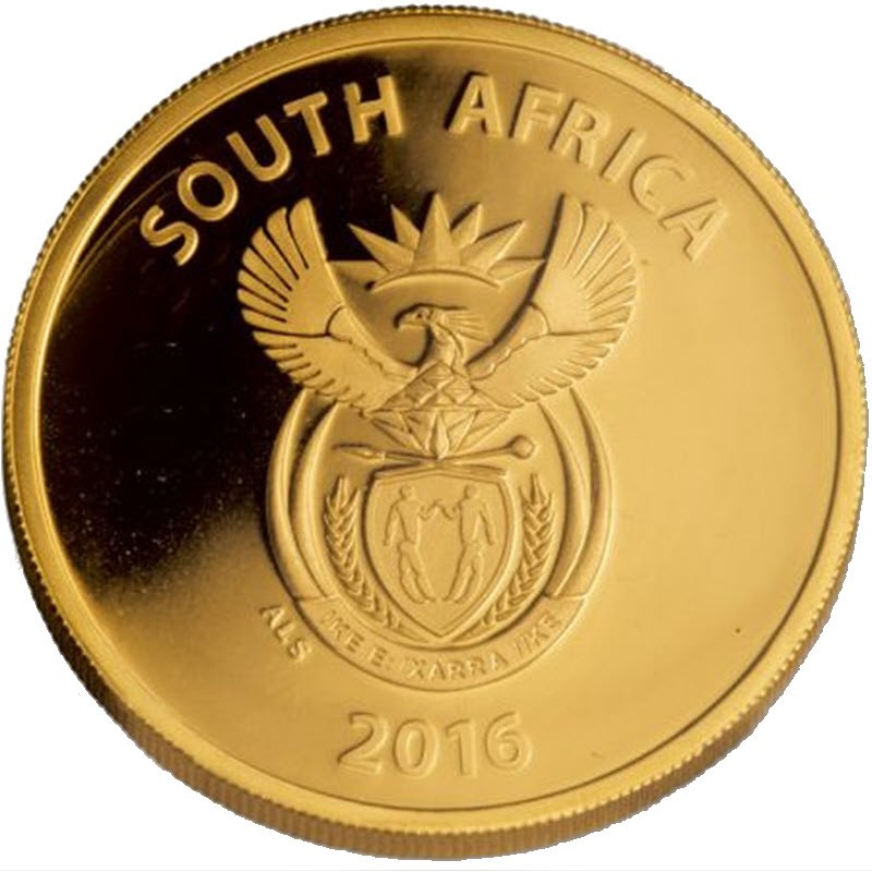 Золотая монета ЮАР "Большие кошки. Гепард" 2016 г.в., 31,1 г чистого золота (Проба 0,9999)