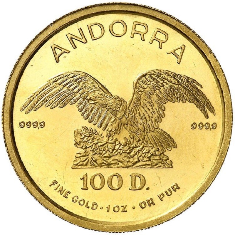 Золотая монета Андорры 