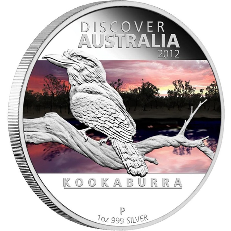 Серебряная монета Австралии "Открой Австралию. Кукабарра" 2012 г.в., 31,1 г чистого серебра (Проба 0,999)