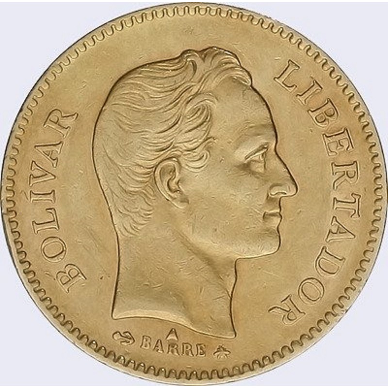 Комиссия: Золотая монета Венесуэлы "5 венецолано" 1875 г.в., 7,26 г чистого золота (Проба 0,900)