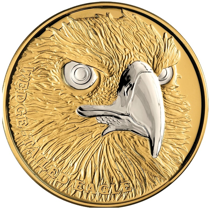 Золотая монета Ниуэ «Дикая Природа. Клинохвостый  орел» 2019 г.в. (пруф), 31.1 г чистого золота (проба 0,9999)