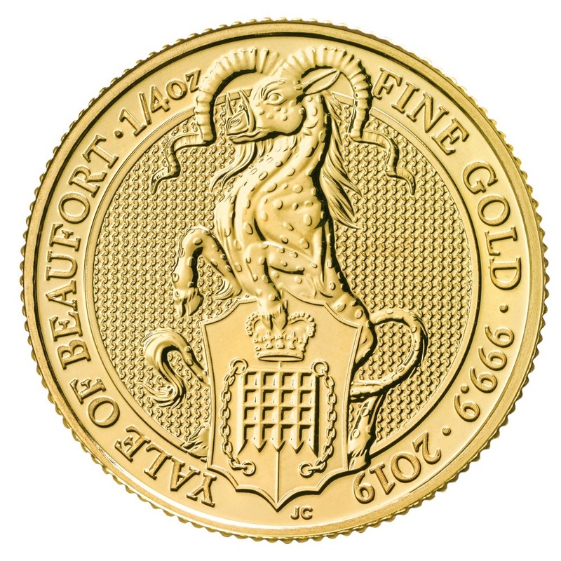 Золотая монета Великобритании "Йель Бофорта" 2019 г.в., 7.78 г. г чистого золота (проба 0.9999)