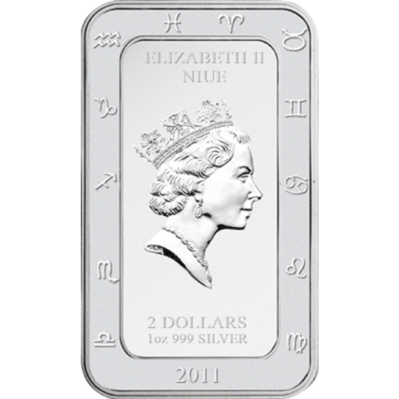 Серебряная монета Ниуэ "Зодиак Кагая. Рыбы" 2012 г.в., 31,1 г чистого серебра (Проба 0,999)