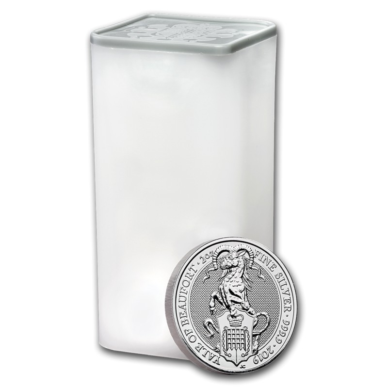 Серебряная монета Великобритании «Йель Бофорта» 2019 г.в., 62.2 г чистого серебра (проба 0.9999)