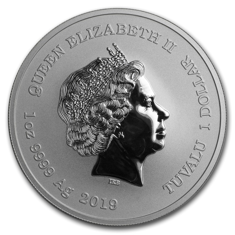 Серебряная монета Тувалу "Капитан Америка" 2019 г.в., 31,1 г чистого серебра (Проба 0,9999)