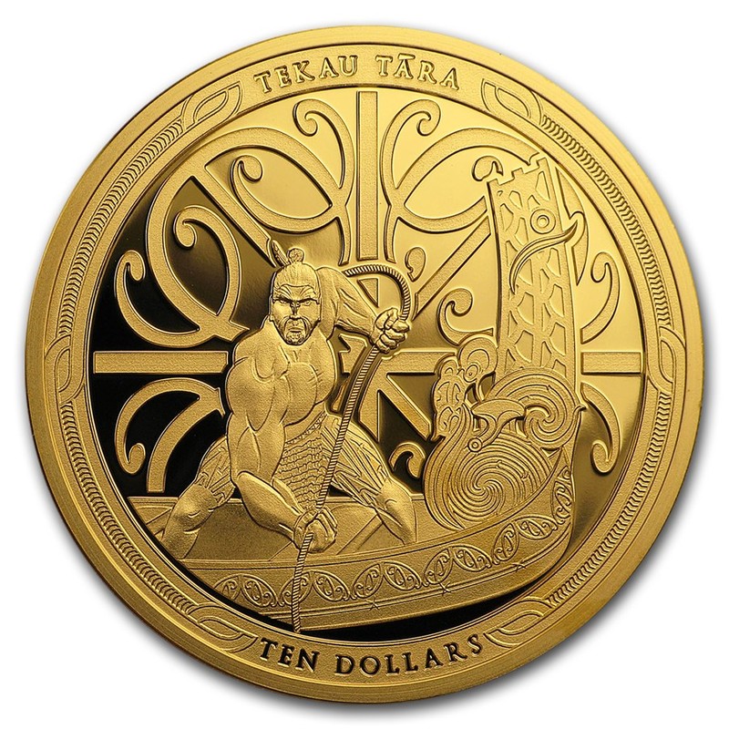 Набор из 2-х золотых монет Новой Зеландии "Мауи и Рыба" 2018 г.в., 2*15,55 г чистого золота (Проба 0,9999)
