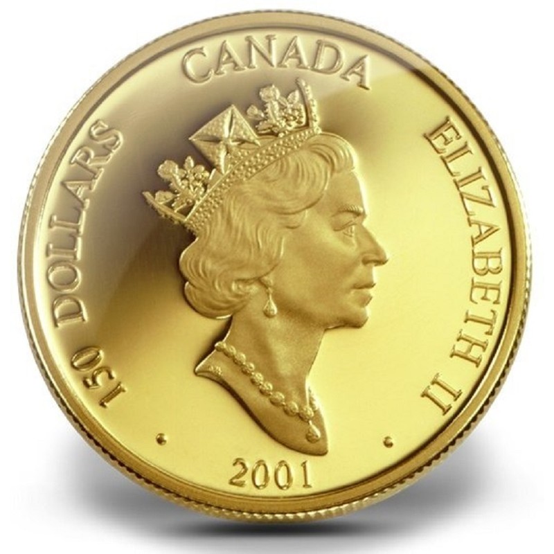 Комиссия: Золотая монета Канады "Год Змеи" 2001 г.в., 8,88 г чистого золота (Проба 0,750)
