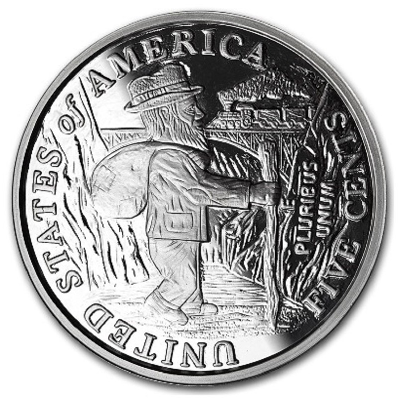 Серебряный жетон США "Череп Джефферсона" 2016 г.в., 31,1 г чистого серебра (Проба 0,999)