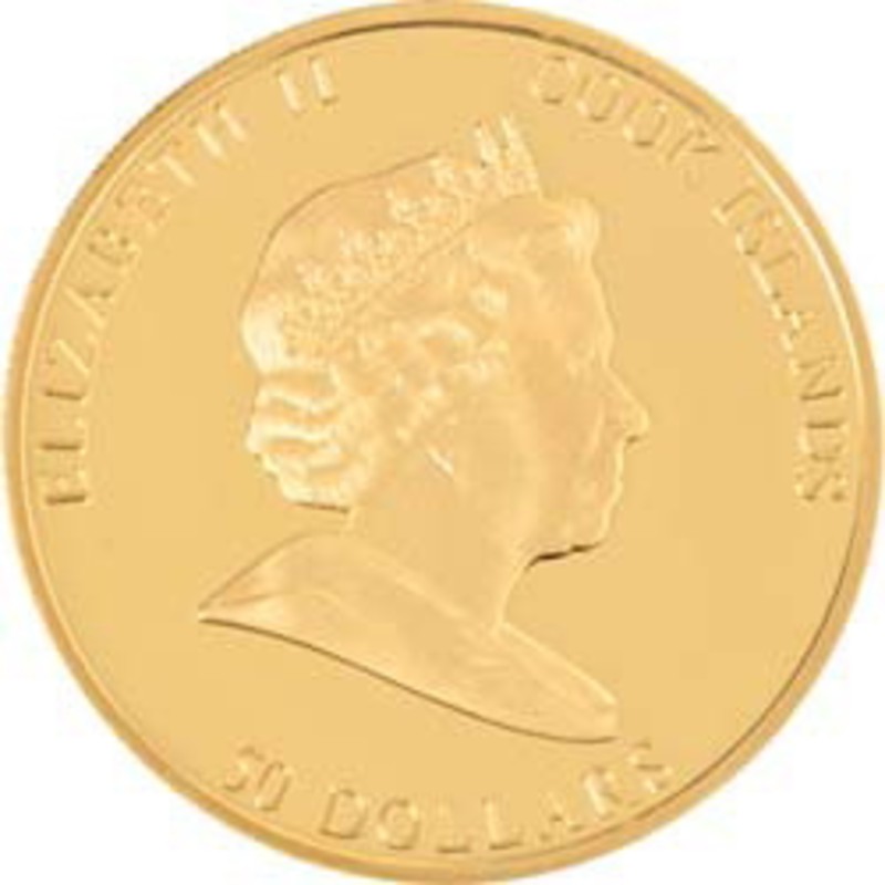 Золотая монета Островов Кука "Год Кролика" 2011 г.в., 20 гр чистого золота (проба 0,9999)