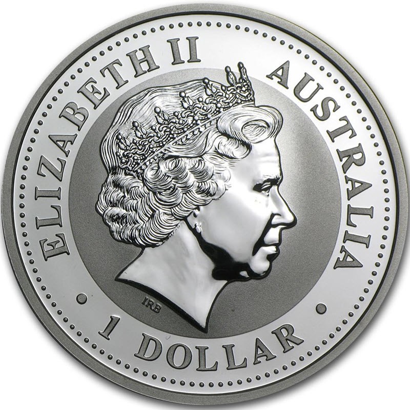 Серебряная монета Австралии "Лунар I - Год Обезьяны" 2004 г.в. (с позолотой), 31,1 г чистого серебра (Проба 0,999)