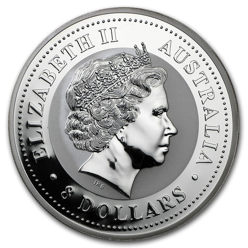 Серебряная монета Австралии "Год Собаки" 2006 г.в. (с цветным изображением), 155,5 г чистого серебра (Проба 0,999)