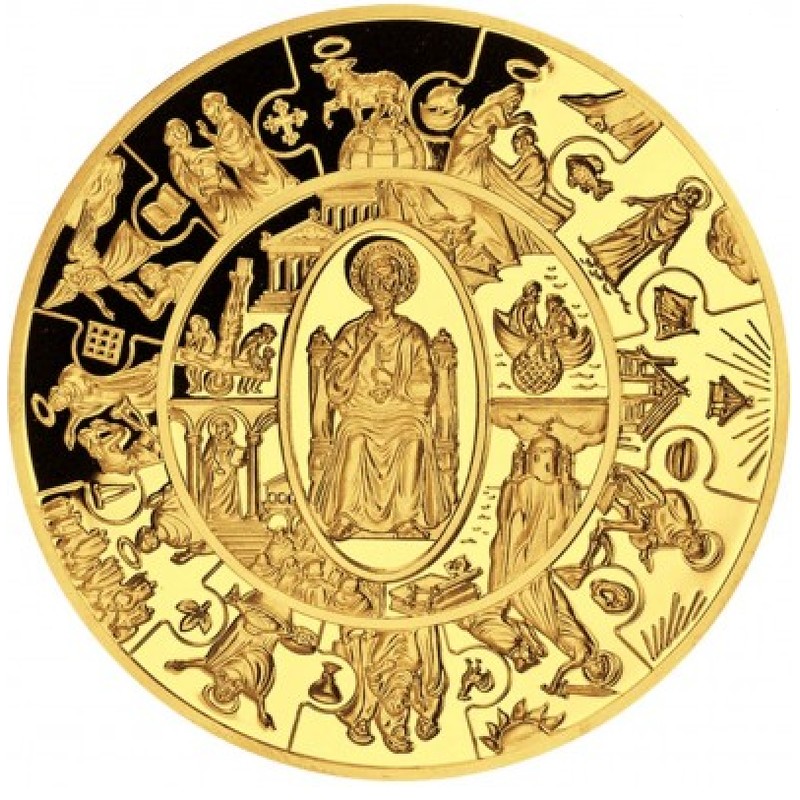 Золотая монета Либерии «Апостол Петр» 2009 г.в., 155.5 г чистого золота (проба 0.999)