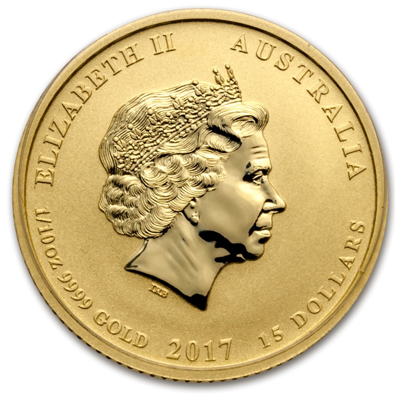 Золотая монета Австралии «Год Петуха» 2017 г.в., 3.11 г чистого золота (проба 0.9999)