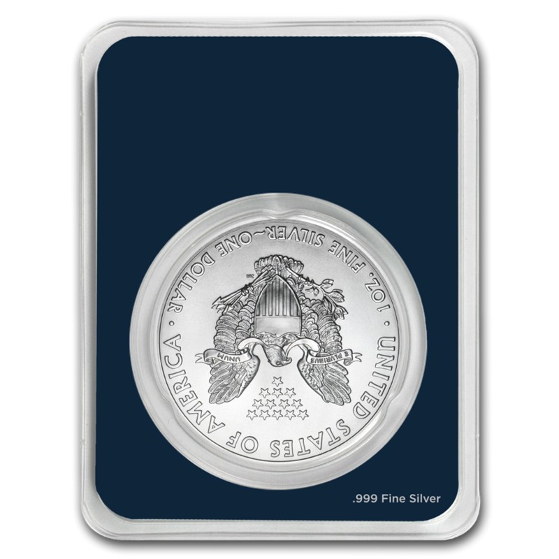 Серебряная инвестиционная монета Американский Орел 1 унция (31,1 г) чистого серебра (проба 0,999) (грейдинг)