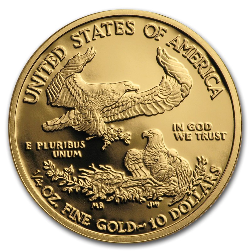 Золотая монета США " Американский орел" (пруф) 2019 г.в., 7,78 г чистого золота (Проба 0,917)