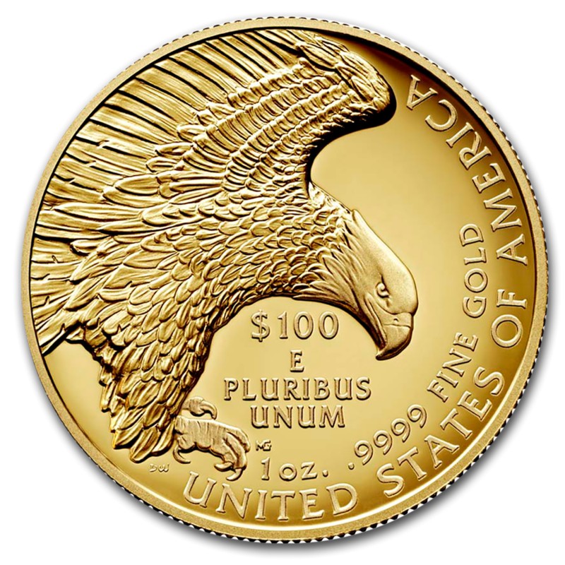 Золотая монета США «Американская Свобода» 2019 г.в., 31.1 г чистого золота (проба 0.9999)