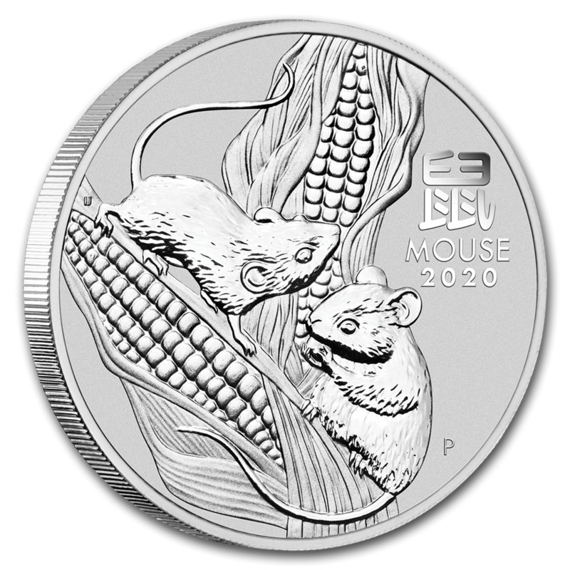 Серебряная монета Австралии "Лунный календарь III - Год Крысы", 2020 г.в., 15.55 г чистого серебра (проба 0,9999)