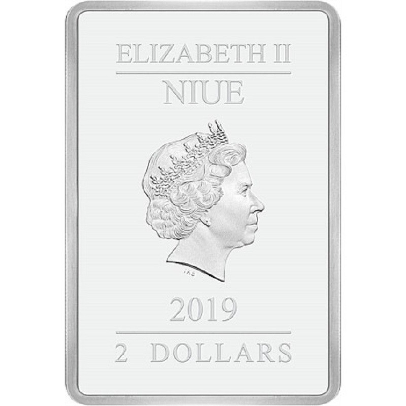 Серебряная монета Ниуэ "Дисней. Счастливое Рождество" 2019 г.в., 31,1 г чистого серебра (Проба 0,9999)