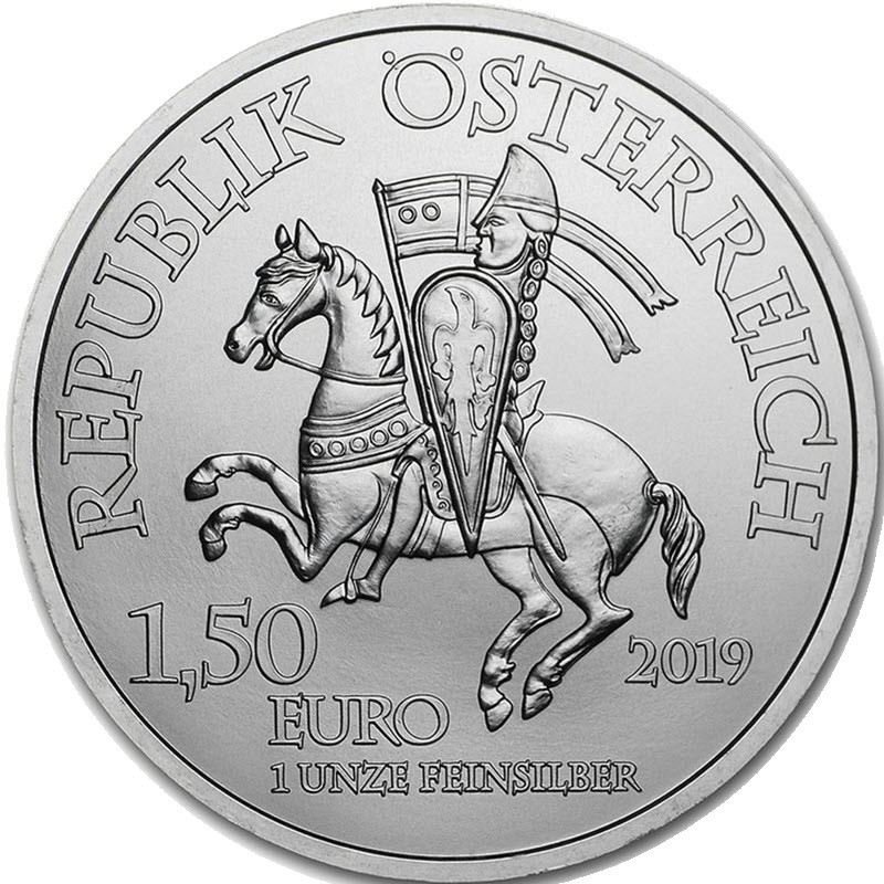 Серебряная монета Австрии "Робин Гуд" 2019 г.в. (в блистере), 31.1 г чистого серебра (Проба 0,999)