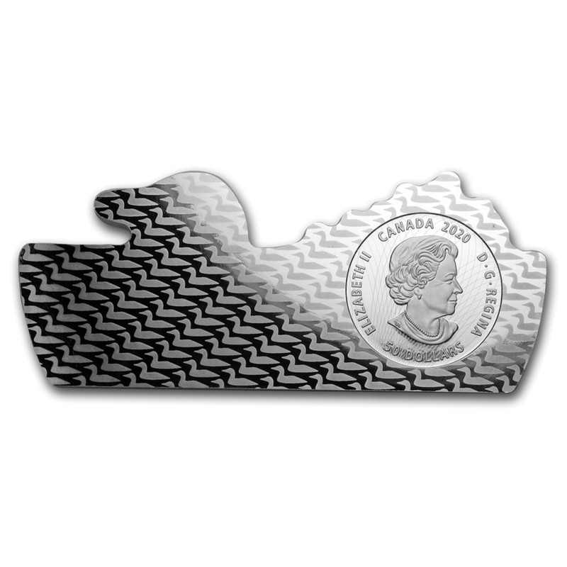 Серебряная монета Канады "Обыкновенная гагара" 2020 г.в., 100 г чистого серебра (Проба 0,9999)