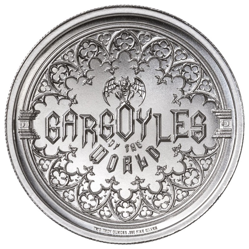 Серебряный жетон США «Горгульи Нотер-Дама» (Тип-1) 62.2 г чистого серебра (проба 0.999)